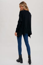 Load image into Gallery viewer, The Bella Throw Over Sweater in Black