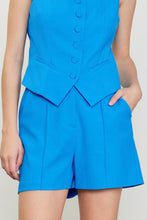 Load image into Gallery viewer, The Stevie Pintuck Shorts in Blue
