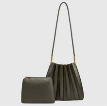 Load image into Gallery viewer, Carrie Medium Pleated Shoulder Bag in Olive