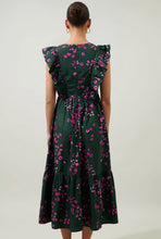 Load image into Gallery viewer, Floral Poplin Surplice Midi Dress