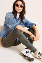 Load image into Gallery viewer, SPANX Green Camo Faux Leather Leggings