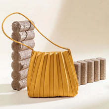 Load image into Gallery viewer, Carrie Medium Pleated Shoulder Bag in Tan