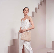 Load image into Gallery viewer, Carrie Medium Pleated Shoulder Bag in Bone