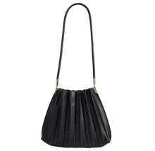 Load image into Gallery viewer, Carrie Medium Pleated Shoulder Bag in Black