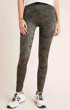 Load image into Gallery viewer, SPANX Green Camo Faux Leather Leggings