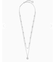 Load image into Gallery viewer, Clover Multi Strand Necklace in Rhodium