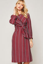 Load image into Gallery viewer, Stripe Print Knotted Tie Dress