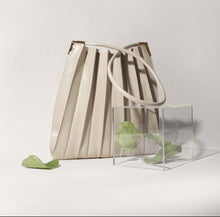 Load image into Gallery viewer, Carrie Medium Pleated Shoulder Bag in Bone