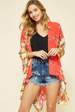 Load image into Gallery viewer, Flower Print Kimono