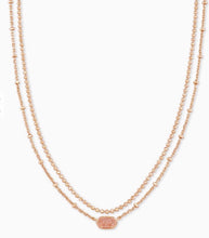 Load image into Gallery viewer, Emilie Rose Gold Multi Strand Necklace In Sand Drusy