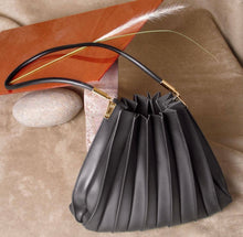 Load image into Gallery viewer, Carrie Medium Pleated Shoulder Bag in Black