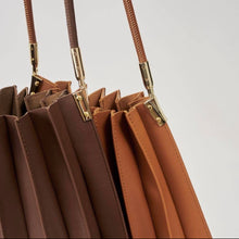 Load image into Gallery viewer, Carrie Medium Pleated Shoulder Bag in Saddle