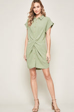 Load image into Gallery viewer, Button Up Knotted Linen Dress