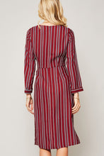 Load image into Gallery viewer, Stripe Print Knotted Tie Dress