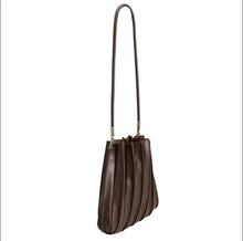 Load image into Gallery viewer, Carrie Medium Pleated Shoulder Bag in Chocolate