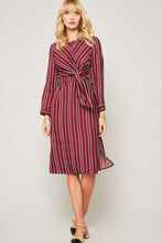 Load image into Gallery viewer, Stripe Print Knotted Tie Dress