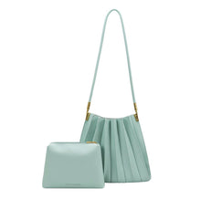 Load image into Gallery viewer, Carrie Medium Pleated Shoulder Bag in Seafoam