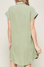 Load image into Gallery viewer, Button Up Knotted Linen Dress
