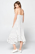 Load image into Gallery viewer, Direction Striped Ruffle Bottom Dress