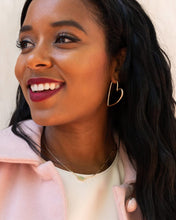 Load image into Gallery viewer, Ansley Gold Heart Hoop Earrings