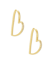 Load image into Gallery viewer, Ansley Gold Heart Hoop Earrings