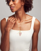 Load image into Gallery viewer, Ansley Heart Rose Quartz Gold Pendant
