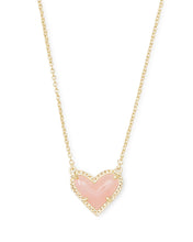 Load image into Gallery viewer, Ari Heart Rose Quartz Pendant Necklace