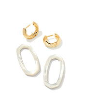 Load image into Gallery viewer, Danielle Gold Link Earrings in Ivory