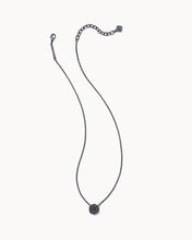 Load image into Gallery viewer, Davie Gunmetal Pendant Necklace in Black Drusy