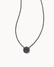 Load image into Gallery viewer, Davie Gunmetal Pendant Necklace in Black Drusy