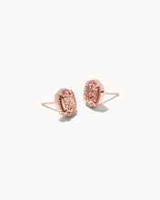 Load image into Gallery viewer, Davie Rose Gold Stud Earrings in Rose Gold Drusy