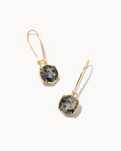 Load image into Gallery viewer, Davis Gold Drop Earrings in Black Pyrite