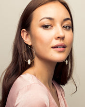Load image into Gallery viewer, Elora Rose Gold Drusy Hoop Earrings