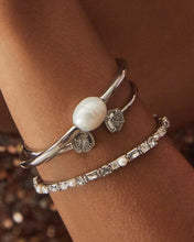 Load image into Gallery viewer, Madelyn Bangle Bracelet in Rhodium