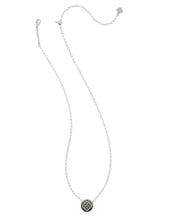 Load image into Gallery viewer, Stamped Dira Pendant Necklace RHODIUM BLACK MOP