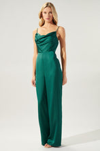 Load image into Gallery viewer, Chateau Satin Cowl Neck Jumpsuit