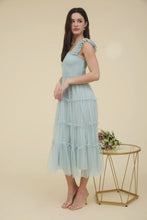 Load image into Gallery viewer, The Jillian Dot Chiffon Smocked Tiered Midi Dress

