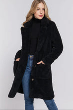 Load image into Gallery viewer, The Long Sherpa Jacket in Black
