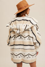 Load image into Gallery viewer, The Aztec Print Hooded Sherpa Cardigan
