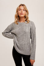 Load image into Gallery viewer, The Helena Back Satin Tie Sweater
