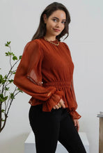 Load image into Gallery viewer, The Gigi Glitter Peplum Blouse
