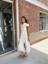 Load image into Gallery viewer, Cynthia Midi Button Up Leather Dress
