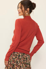 Load image into Gallery viewer, The Liza Button Sleeve Sweater in Rust
