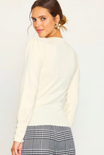 Load image into Gallery viewer, The Ivory Lacey Jewel Button Sleeve Sweater
