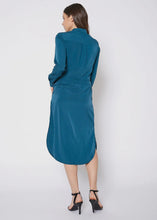 Load image into Gallery viewer, Cinchded Waist button Up Shirt Dress
