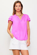 Load image into Gallery viewer, Pink Scout Double Ruffle Sleeve Layer Blouse
