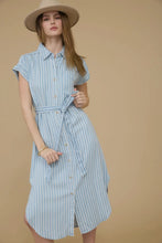 Load image into Gallery viewer, The Classic Stripe Chambray Dress
