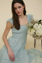 Load image into Gallery viewer, The Jillian Dot Chiffon Smocked Tiered Midi Dress
