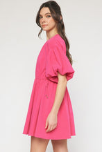 Load image into Gallery viewer, The Max Puff Sleeve Drawstring Dress
