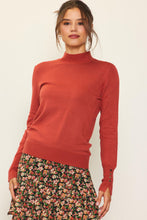 Load image into Gallery viewer, The Liza Button Sleeve Sweater in Rust
